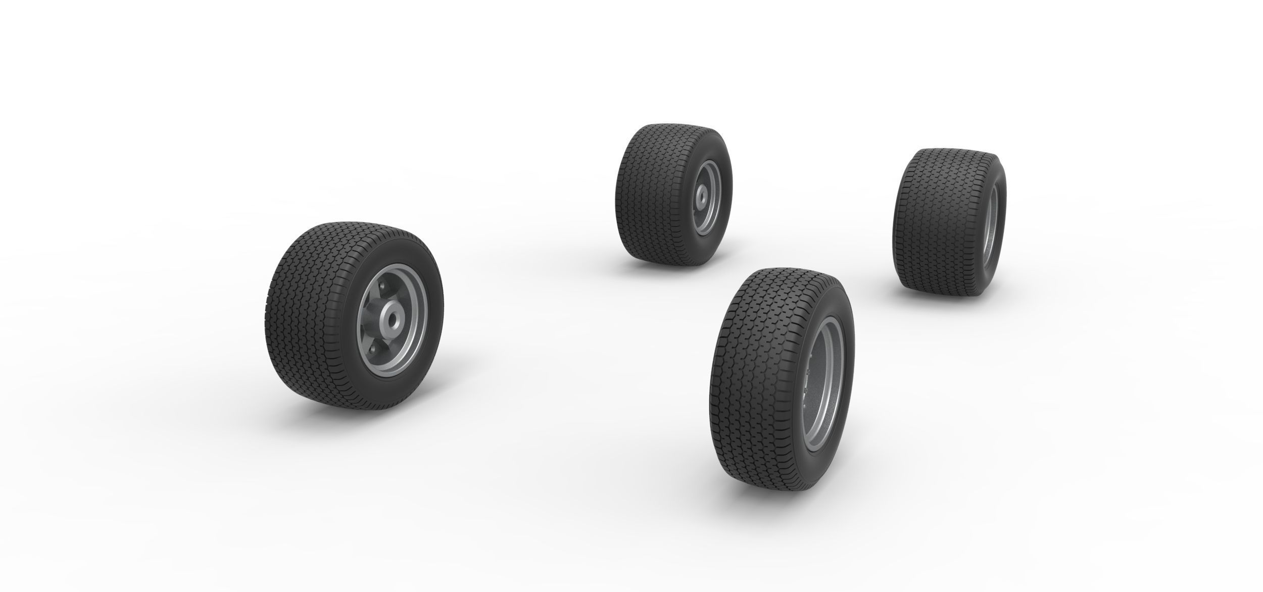 Wheel set of Northeast Dirt Modified stock car Scale 1 to 25 3D print model_1