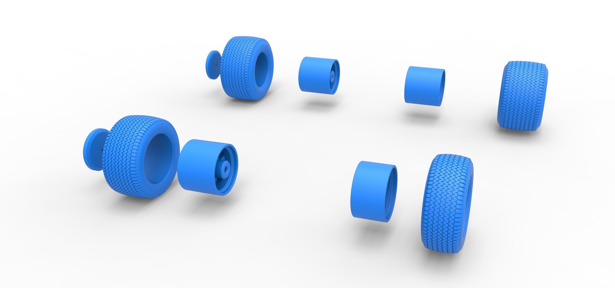 Wheel set of Northeast Dirt Modified stock car Scale 1 to 25 3D print model_9