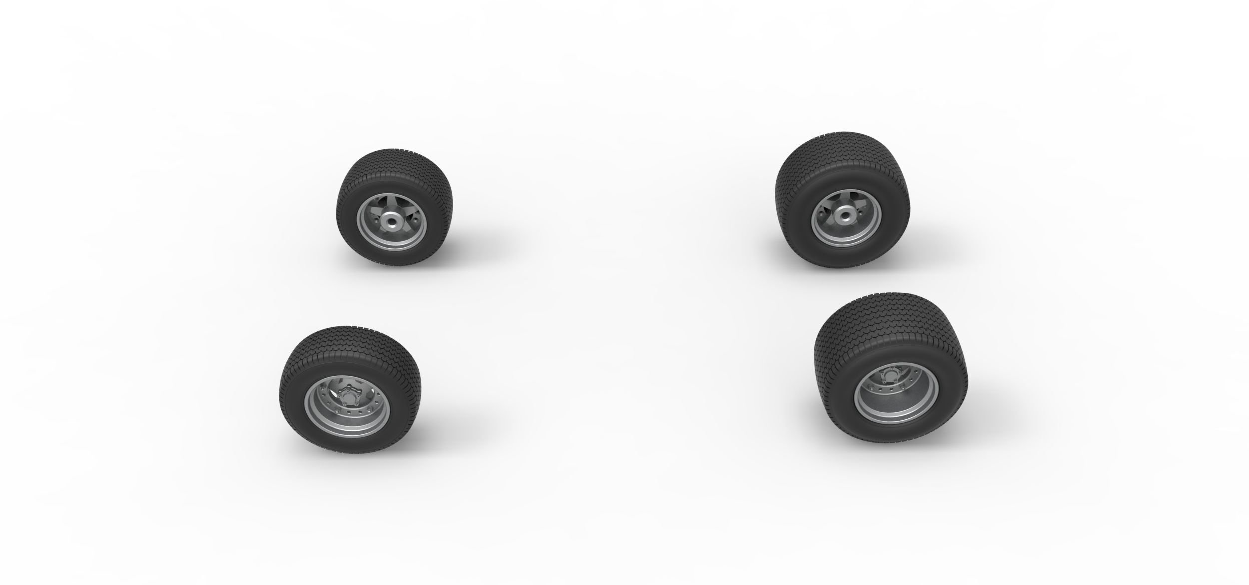 Wheel set of Northeast Dirt Modified stock car Scale 1 to 25 3D print model_4