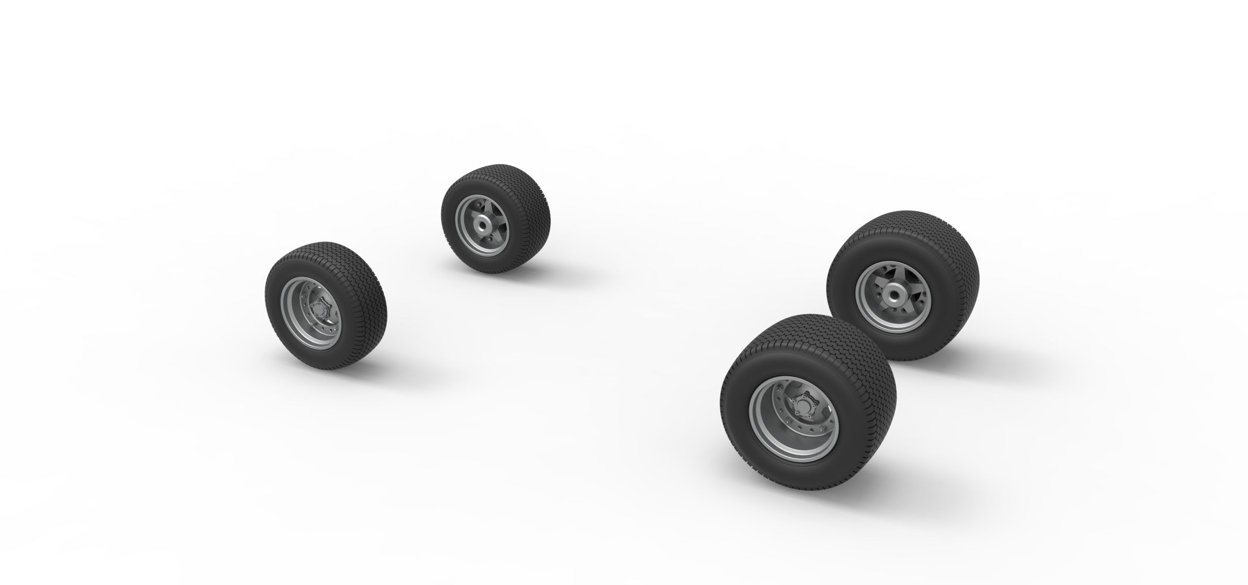 Wheel set of Northeast Dirt Modified stock car Scale 1 to 25 3D print model_7