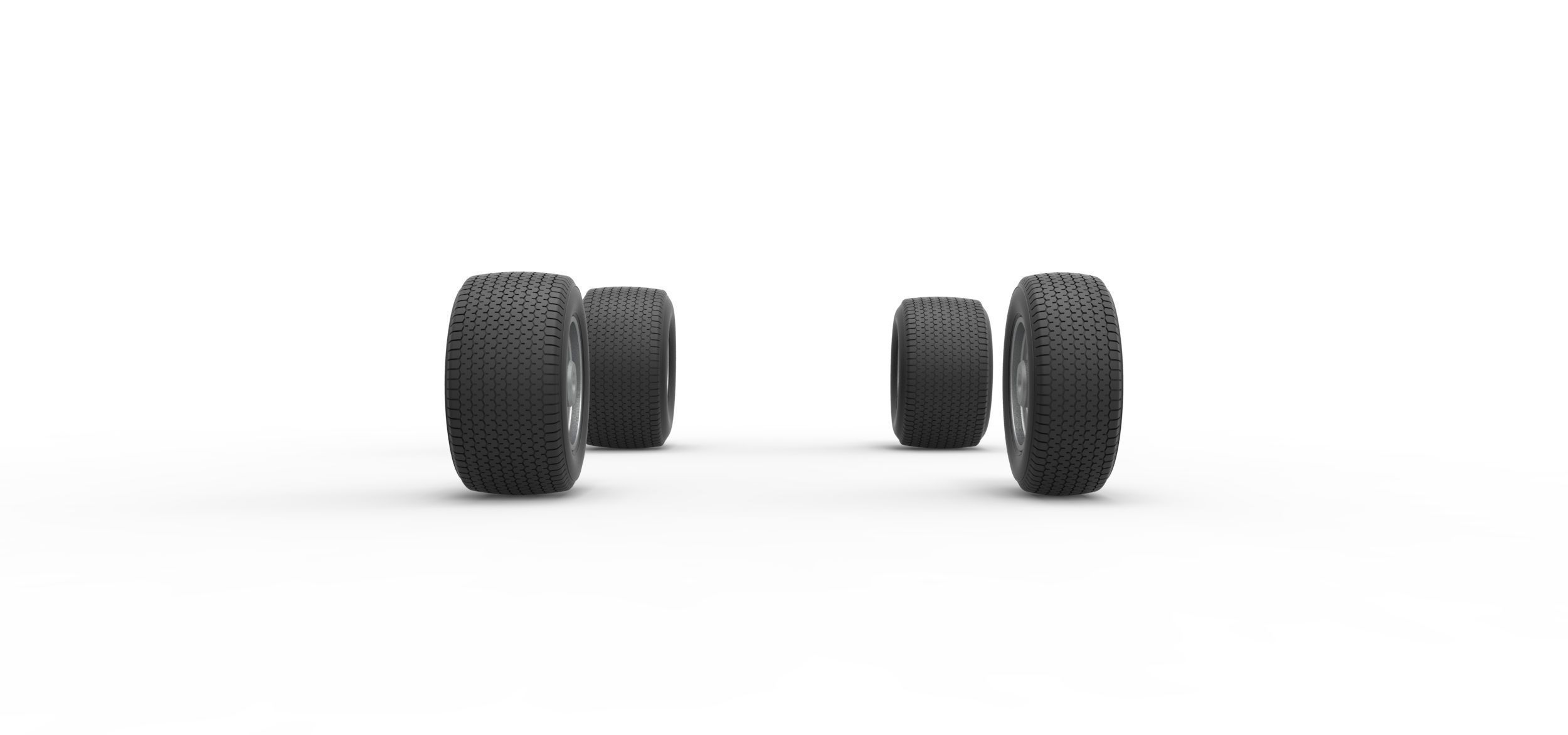 Wheel set of Northeast Dirt Modified stock car Scale 1 to 25 3D print model_2