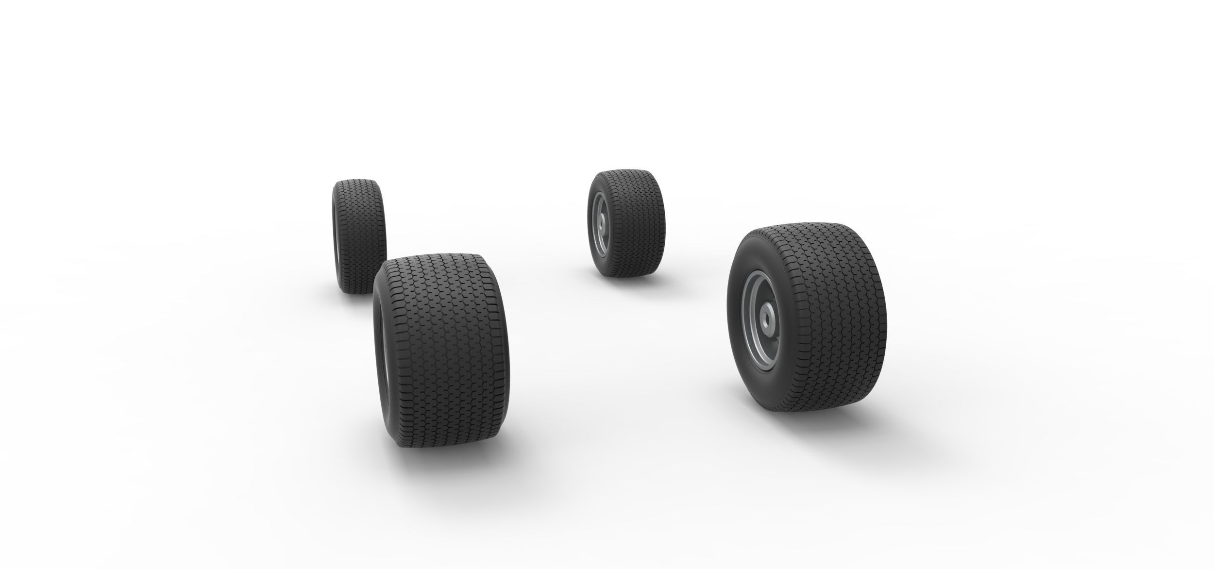 Wheel set of Northeast Dirt Modified stock car Scale 1 to 25 3D print model_8