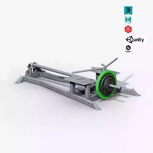 T Bar Row Low-poly 3D model