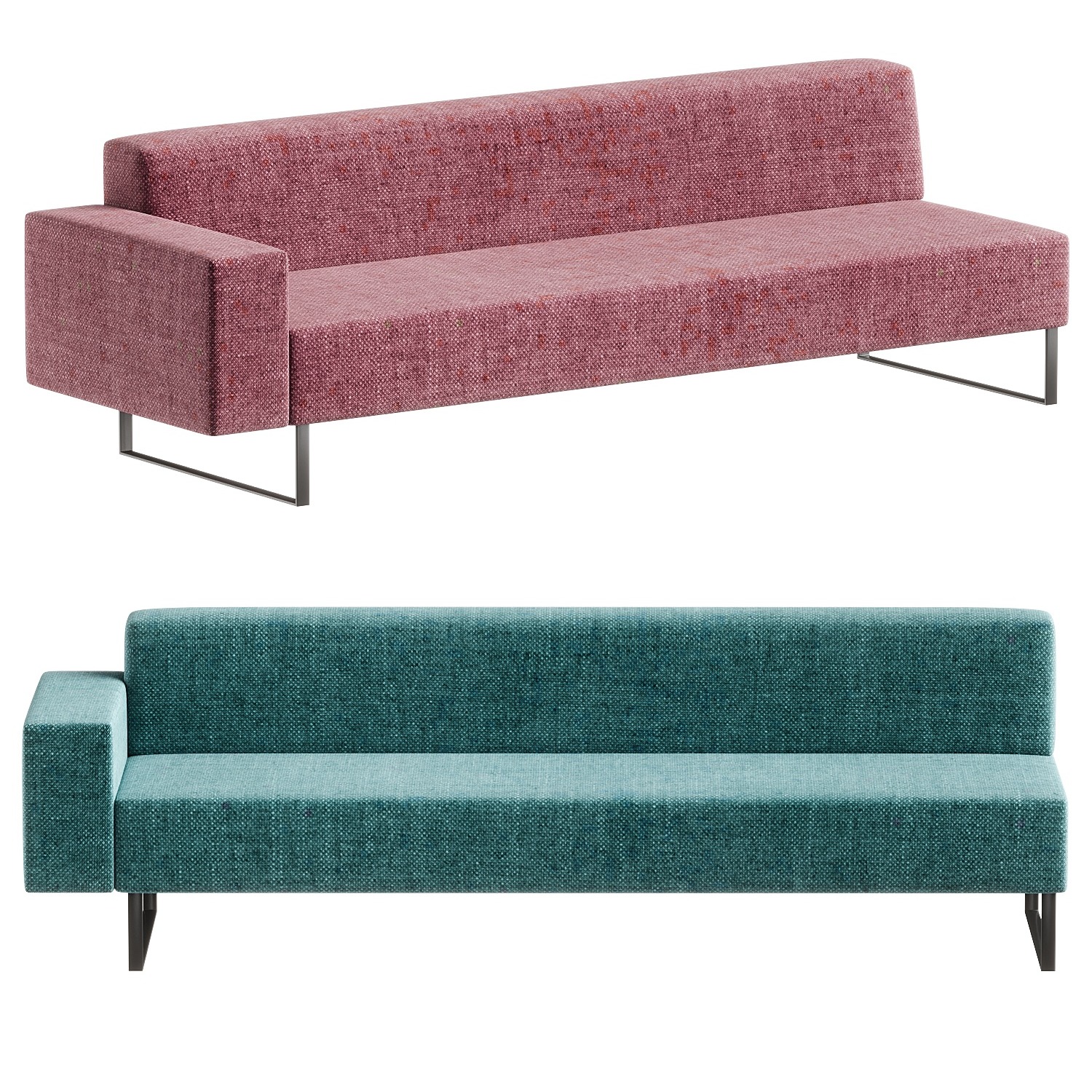 sofa creamy 3 3D model_2