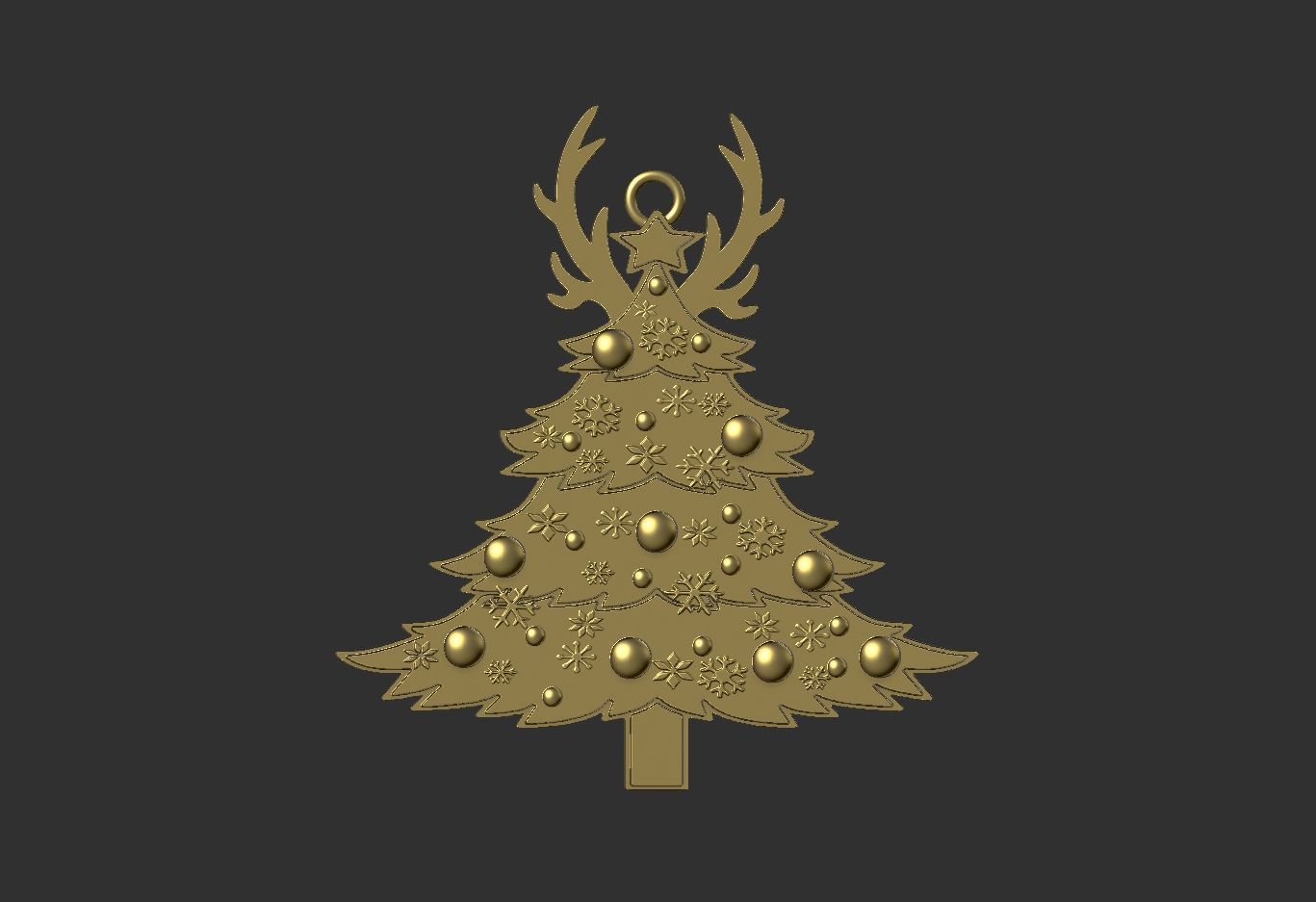christmas tree ornament 3D print model_8