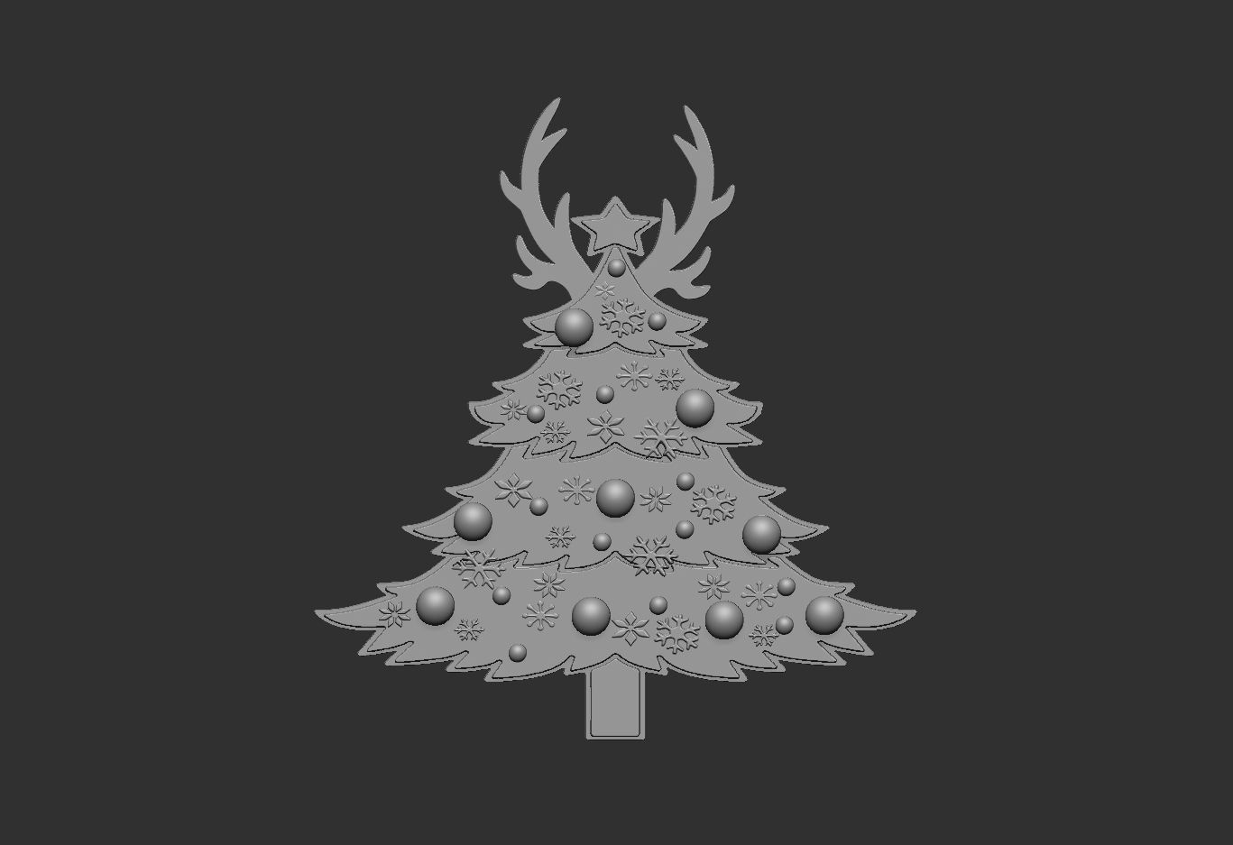 christmas tree ornament 3D print model_12