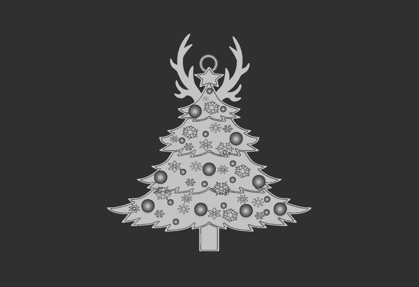 christmas tree ornament 3D print model_7