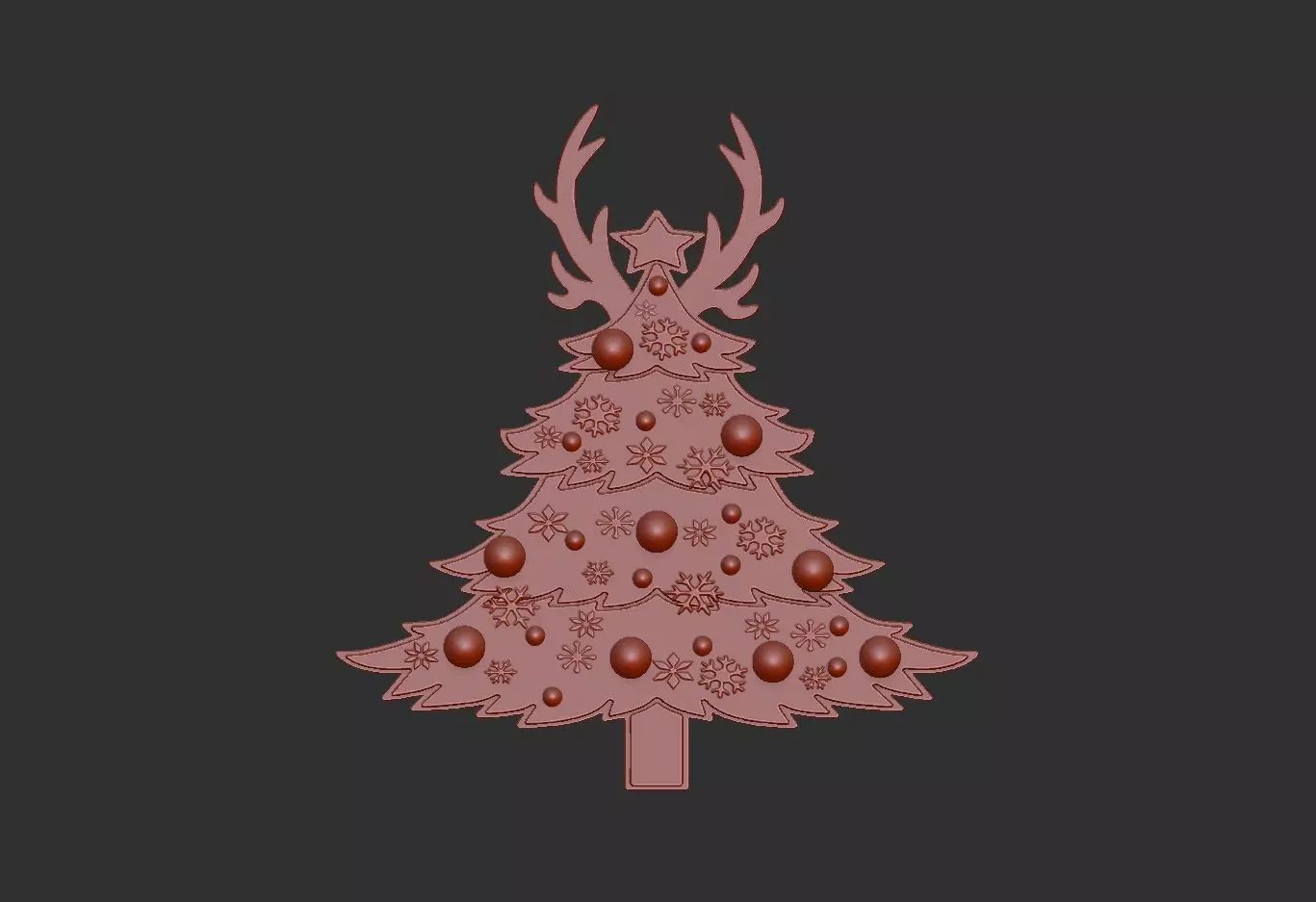 christmas tree ornament 3D print model_0