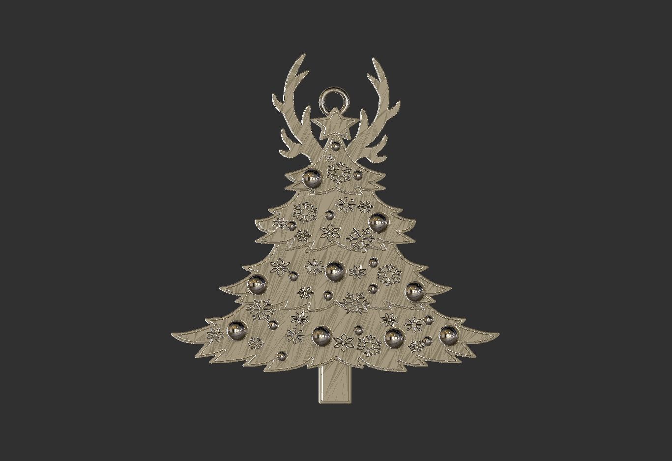 christmas tree ornament 3D print model_6