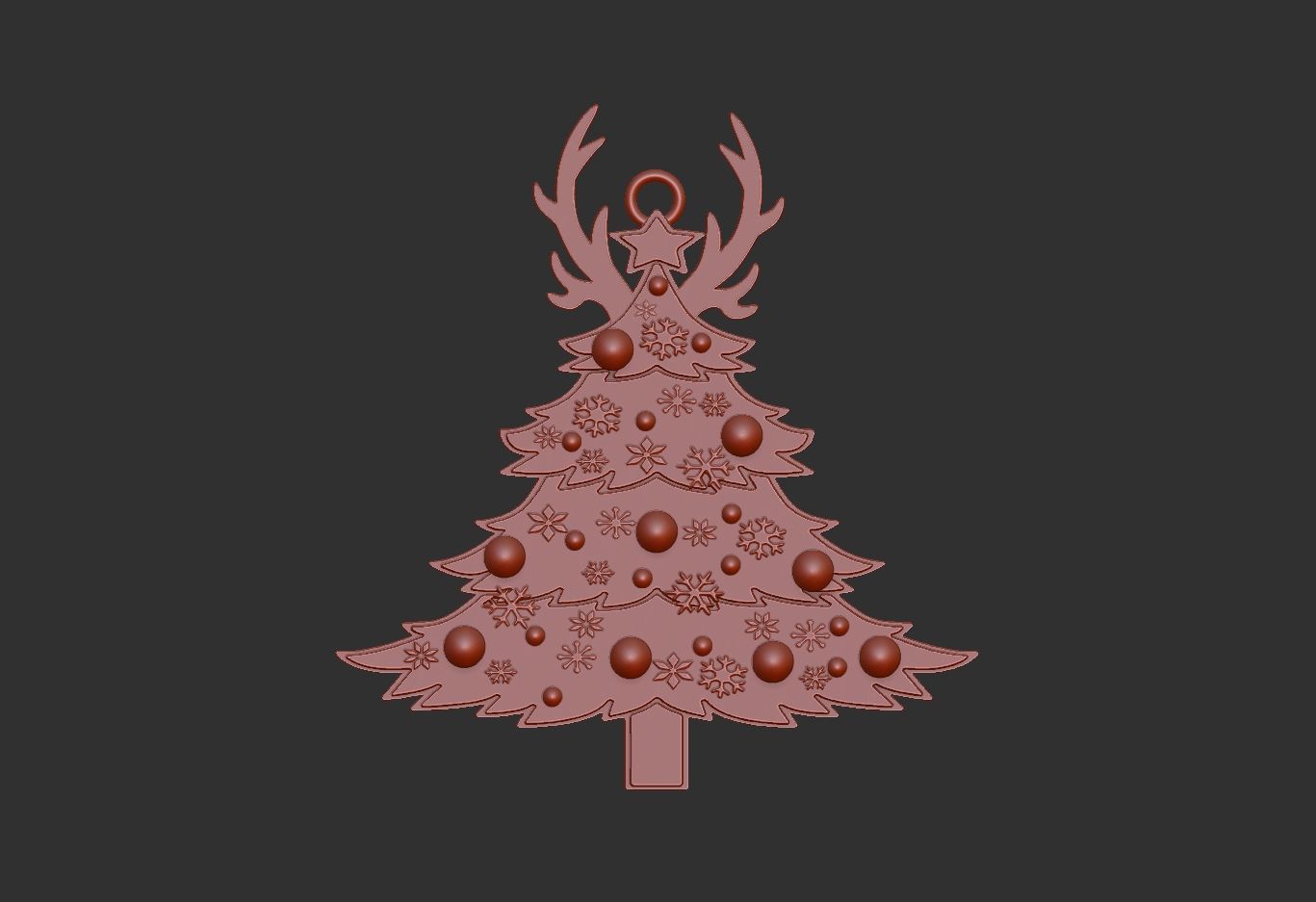 christmas tree ornament 3D print model_1