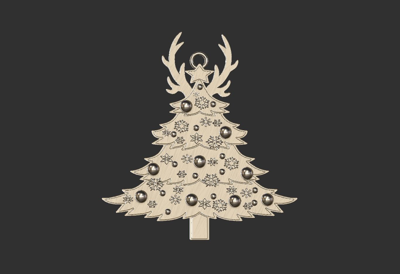 christmas tree ornament 3D print model_5