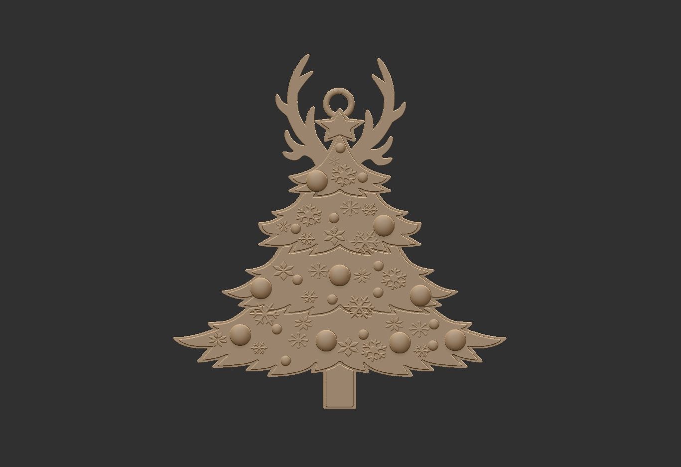 christmas tree ornament 3D print model_3