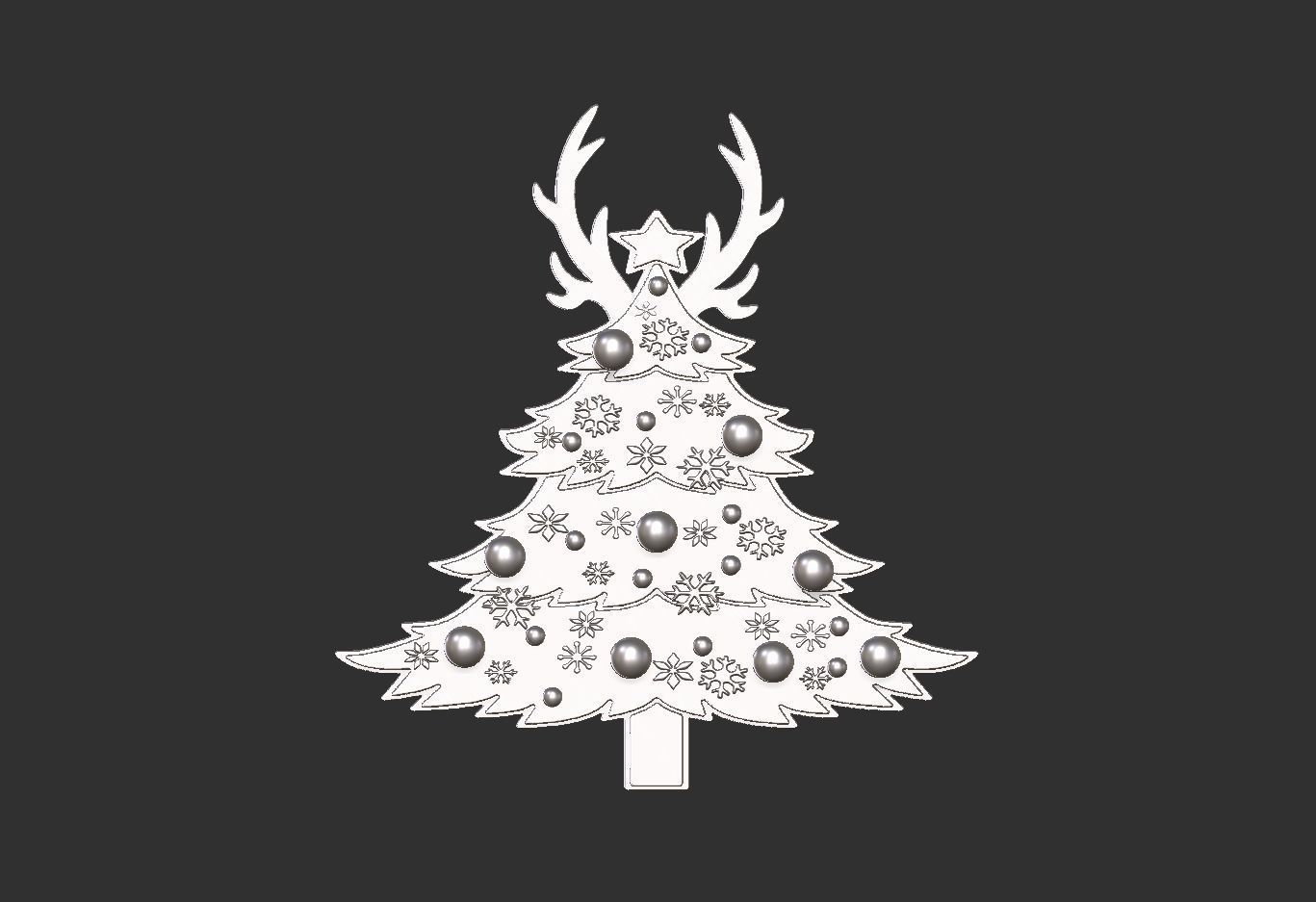 christmas tree ornament 3D print model_10
