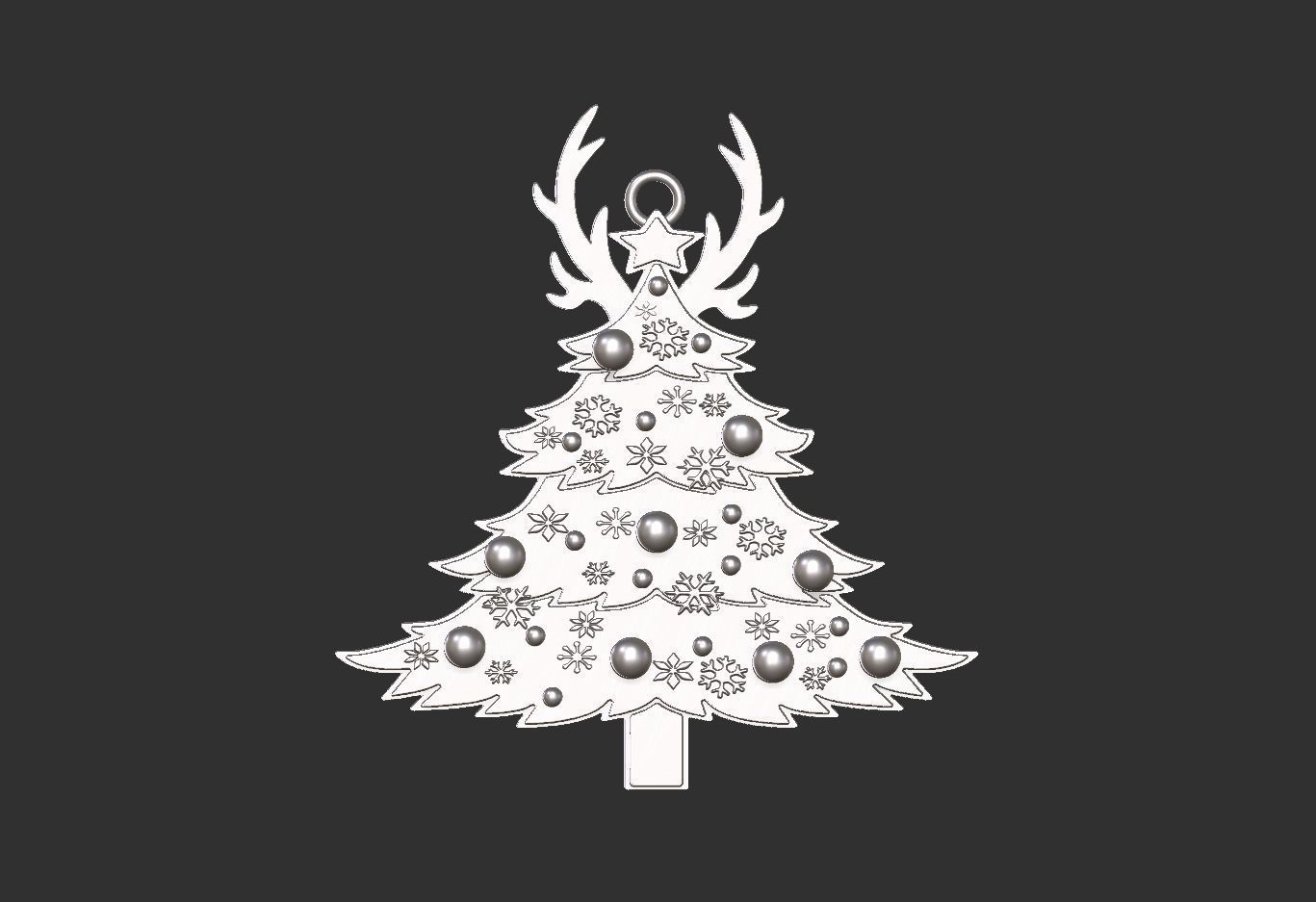 christmas tree ornament 3D print model_2