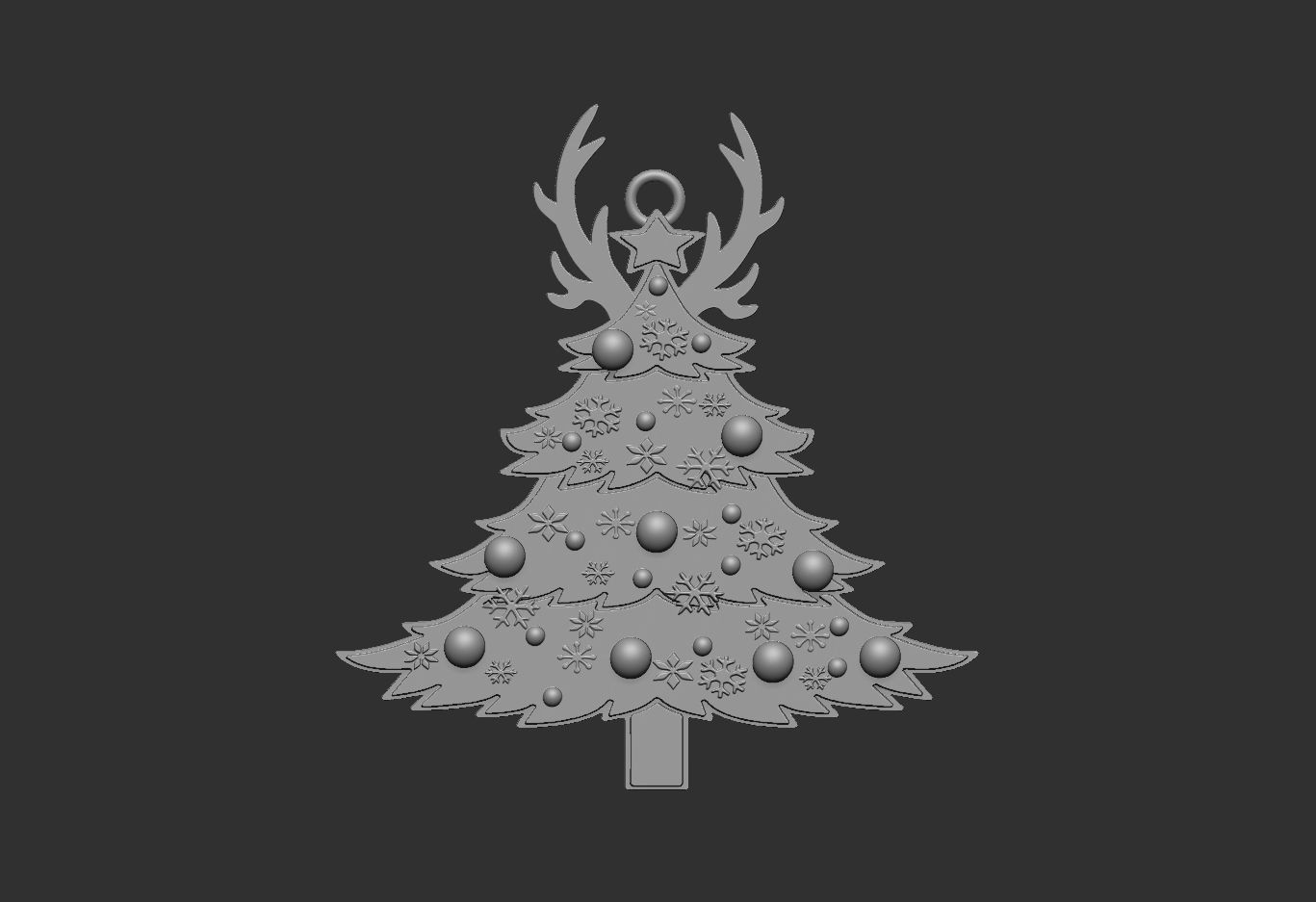 christmas tree ornament 3D print model_11