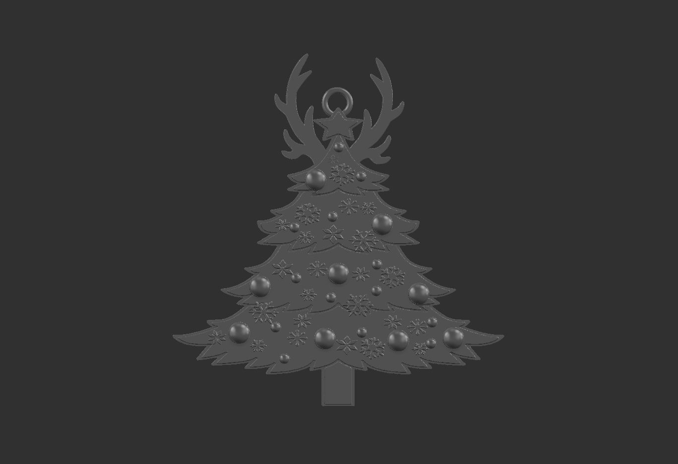 christmas tree ornament 3D print model_9