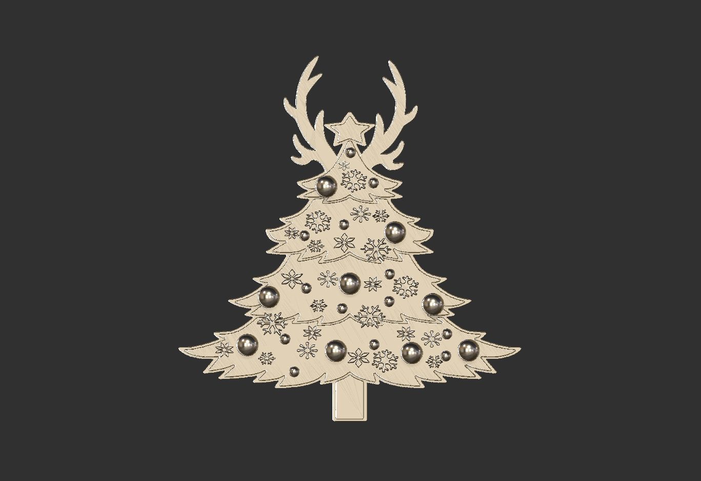 christmas tree ornament 3D print model_4