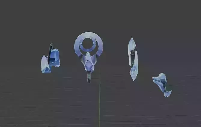 ALL 4 GUNS OF APHELIOS FROM LEAGUE OF LEGENDS  3D model