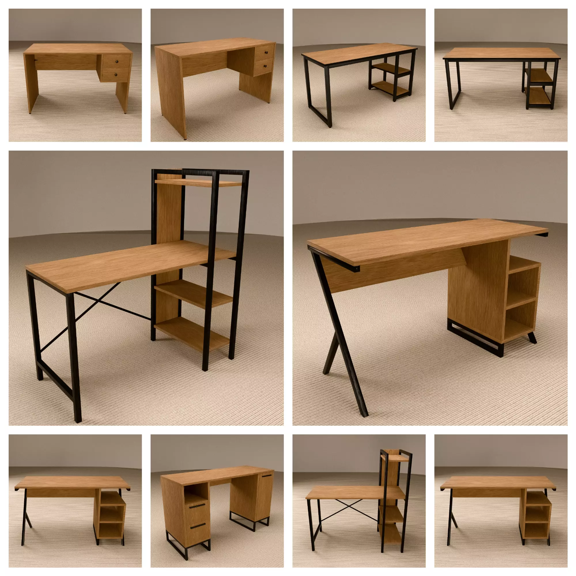 5 different tables for your projects Barok Design 3D model_0