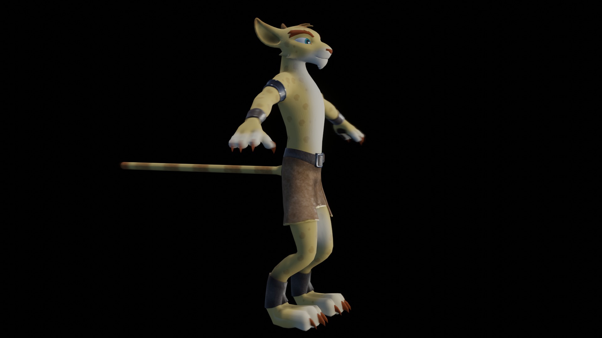 Hunter the Cheetah Low-poly 3D model_5