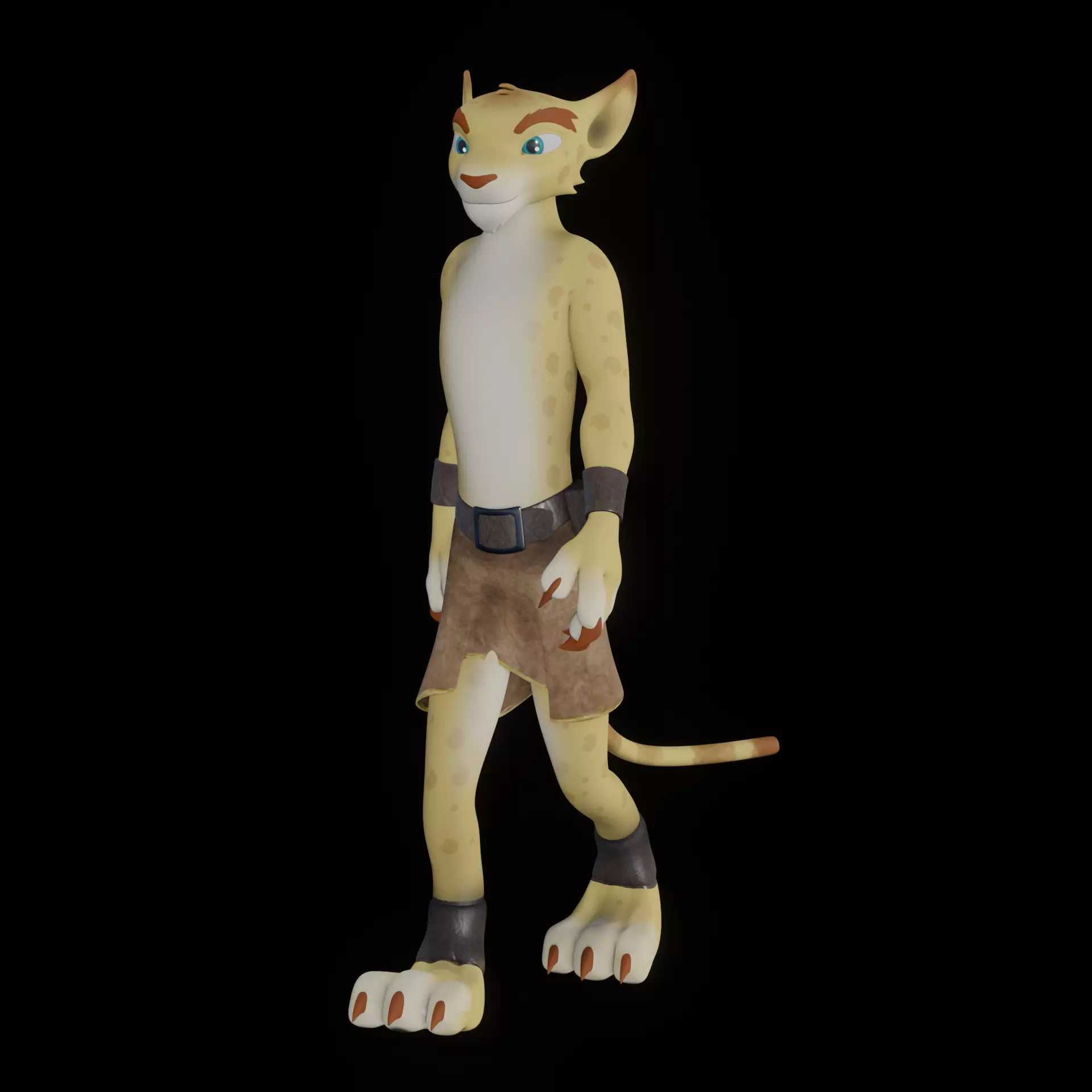 Hunter the Cheetah Low-poly 3D model_0