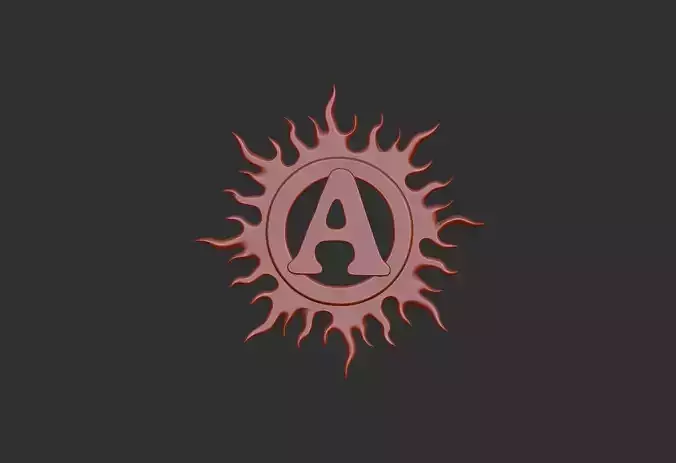 sun pentant letter A