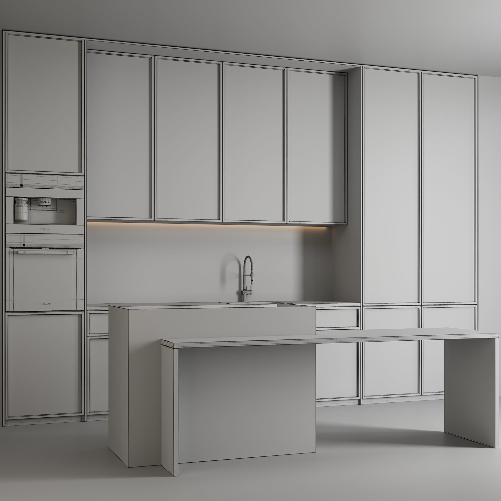 Modern kitchen and decorations and small appliances 3D Model Collection_9