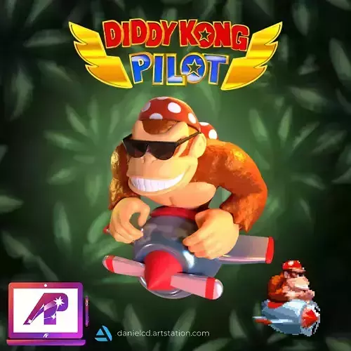 Diddy Kong Pilot Funky Kong 3D print model