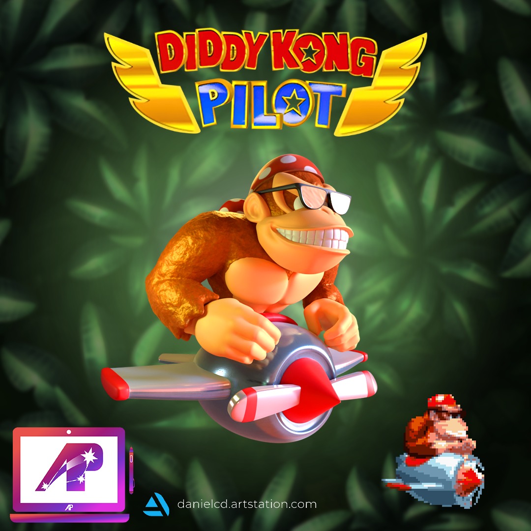 Diddy Kong Pilot Funky Kong 3D print model_1