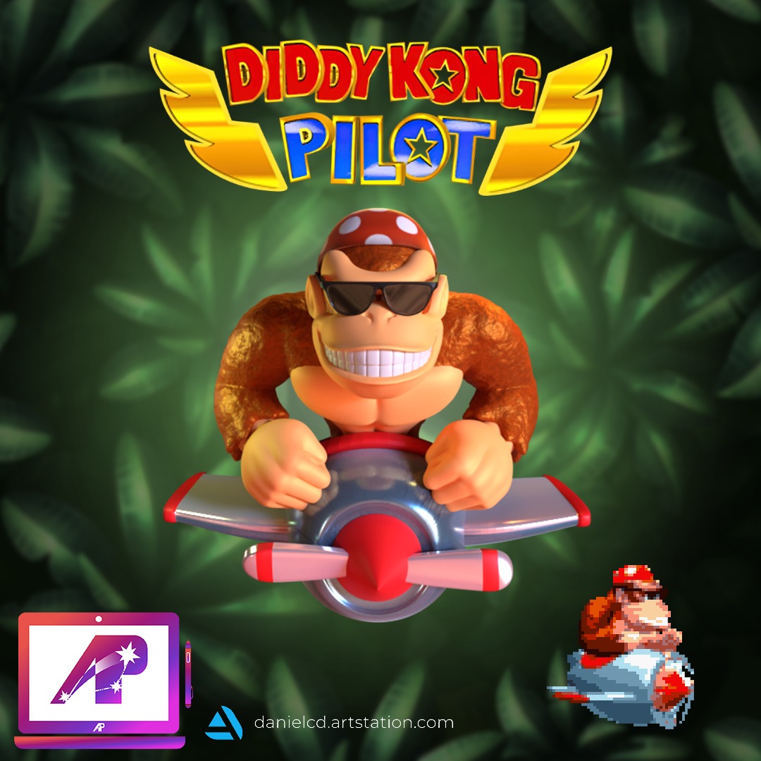 Diddy Kong Pilot Funky Kong 3D print model_2