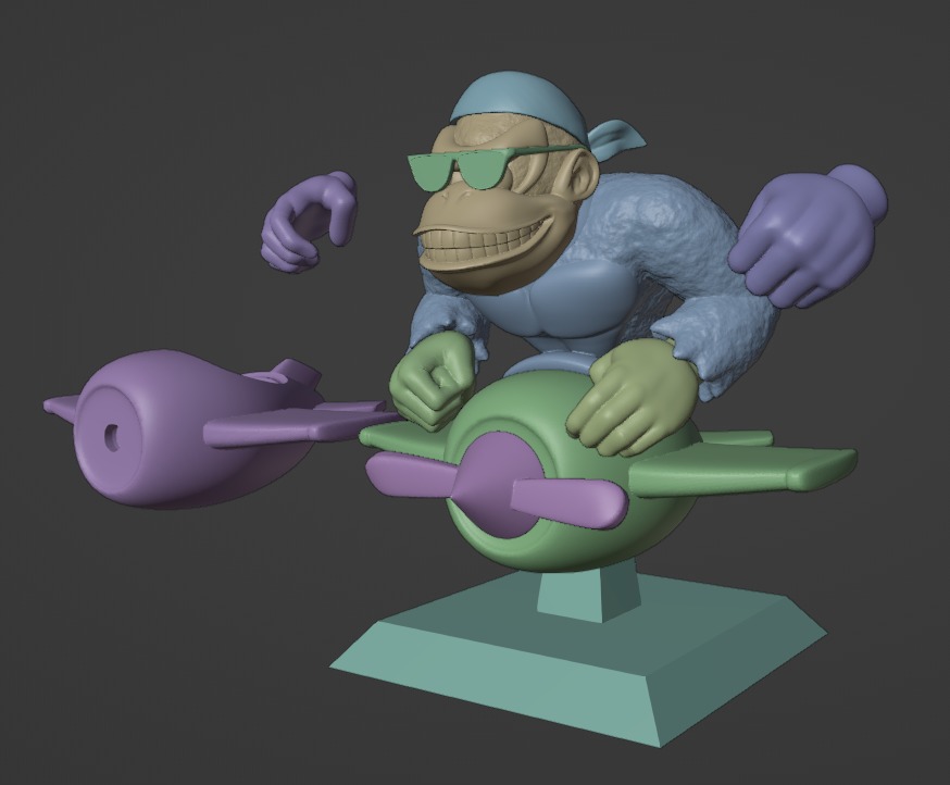 Diddy Kong Pilot Funky Kong 3D print model_3