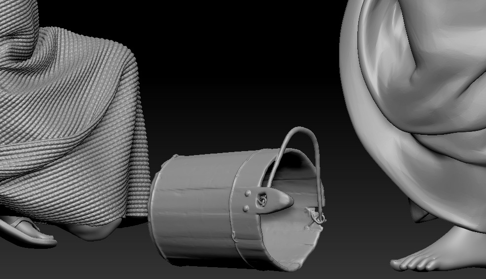 Virgin Mary with angel Gabriel printable 3D print model_13