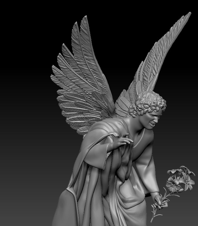 Virgin Mary with angel Gabriel printable 3D print model_3