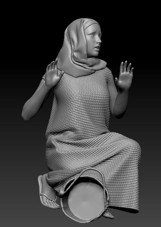 Virgin Mary with angel Gabriel printable 3D print model_4