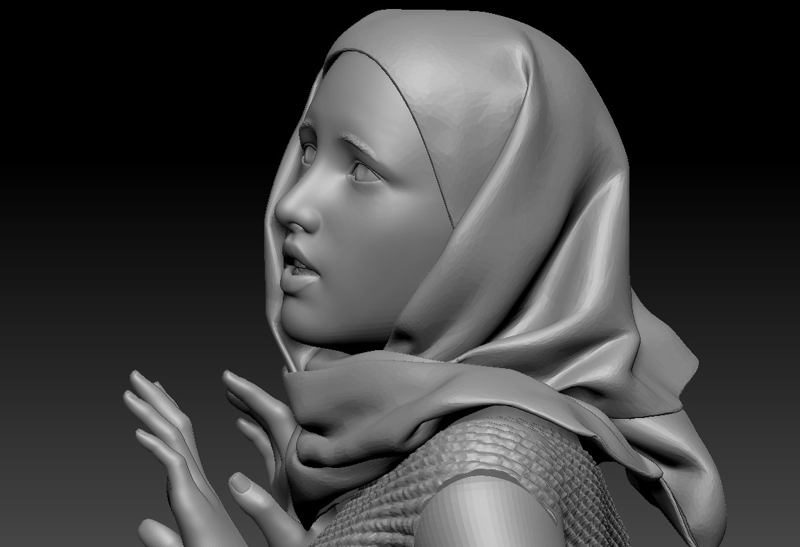 Virgin Mary with angel Gabriel printable 3D print model_11