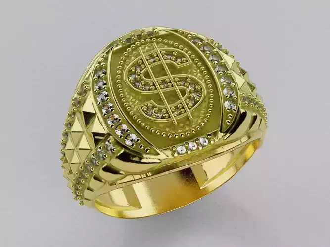 Anillo Dolar Signo Pesos   - Ring Dolar  Diamonds