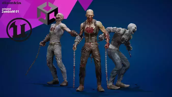 ZombieM 01 Low-poly 3D model