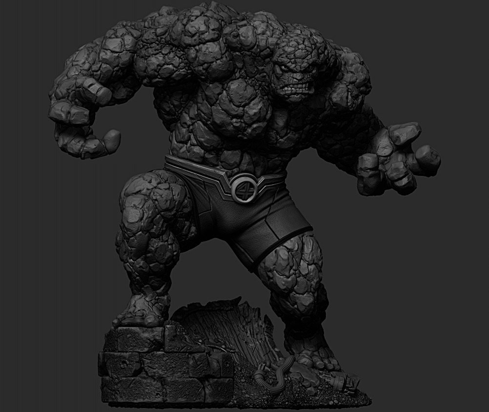 The thing - fantastic four statue 3D print model_1