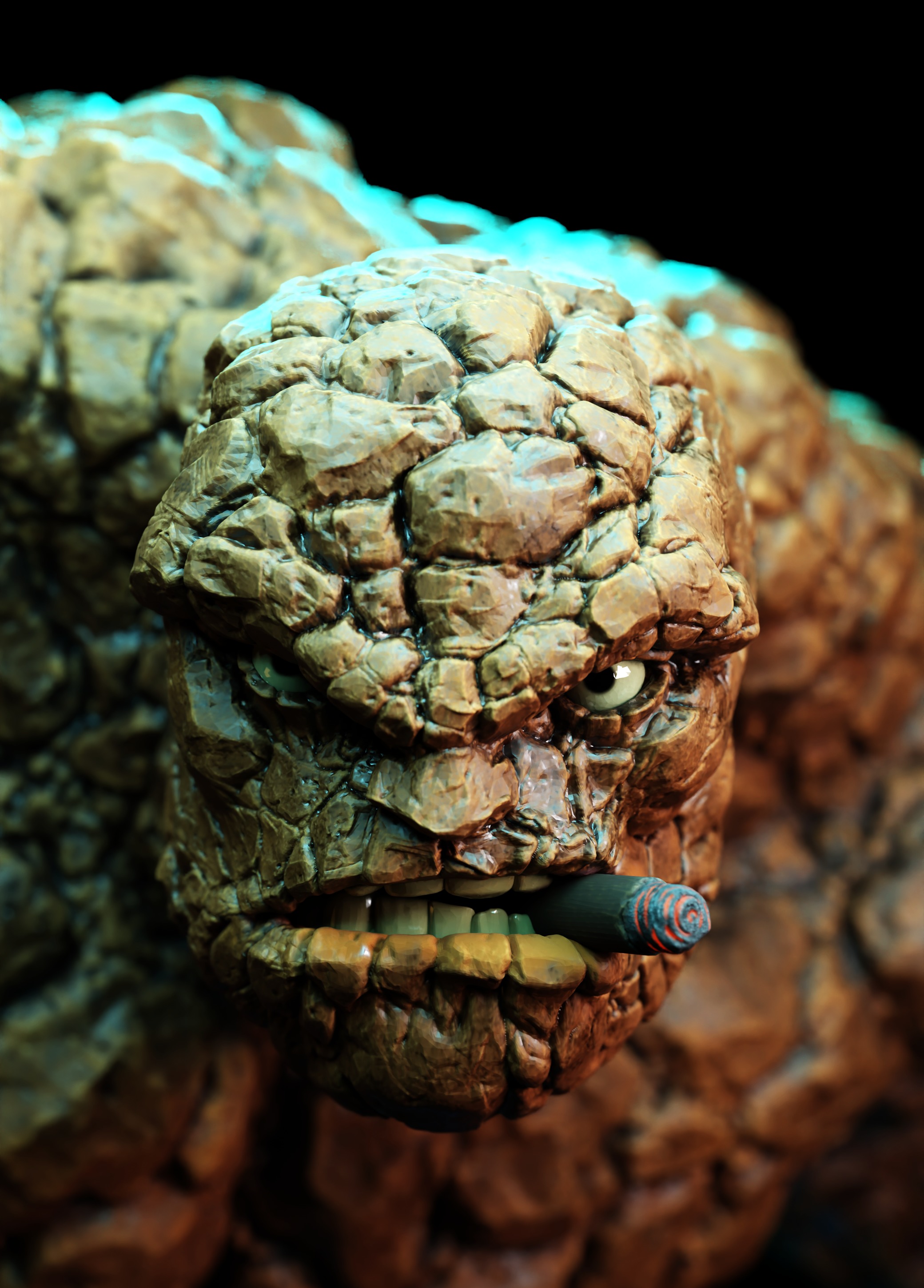 The thing - fantastic four statue 3D print model_6