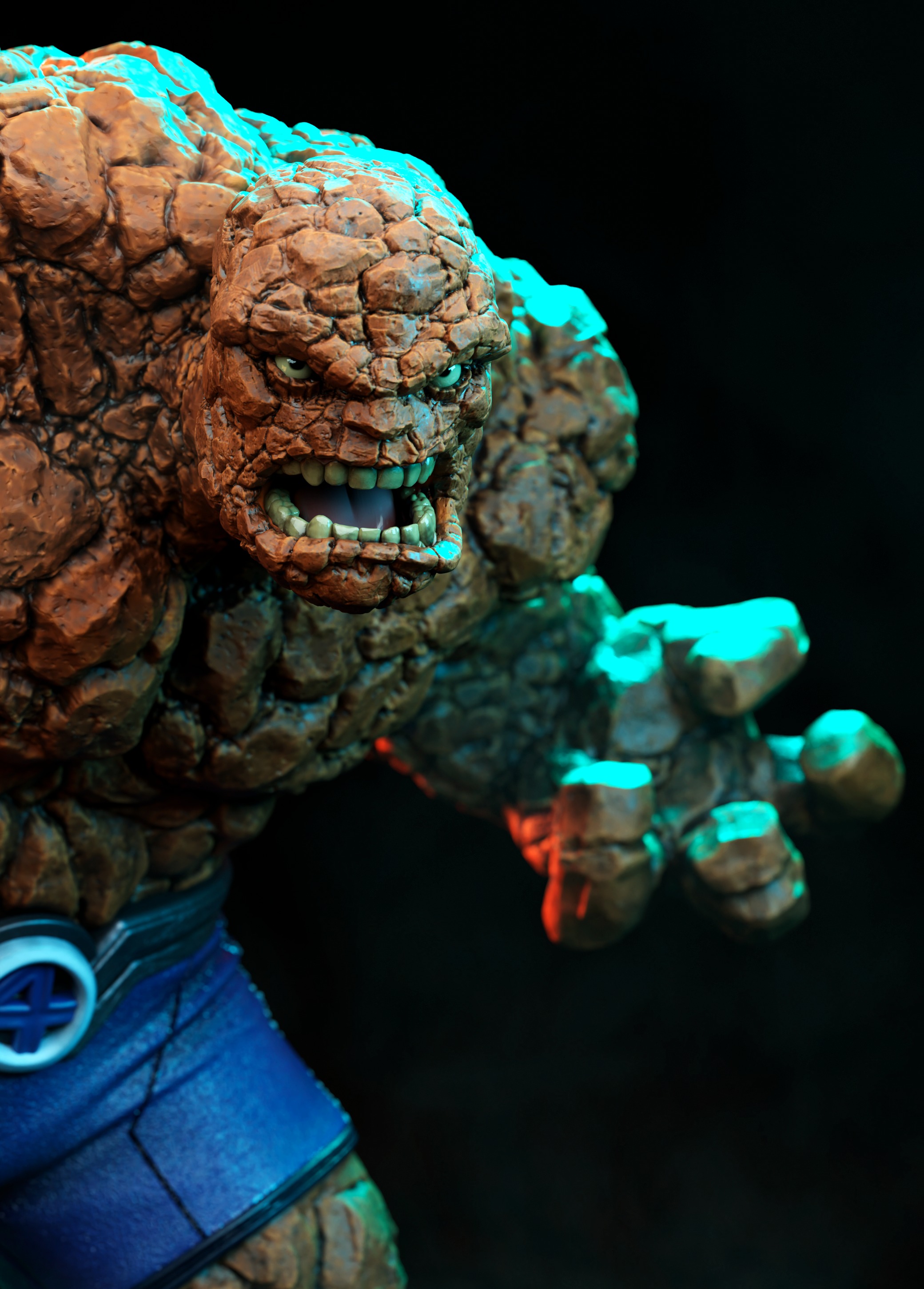 The thing - fantastic four statue 3D print model_12