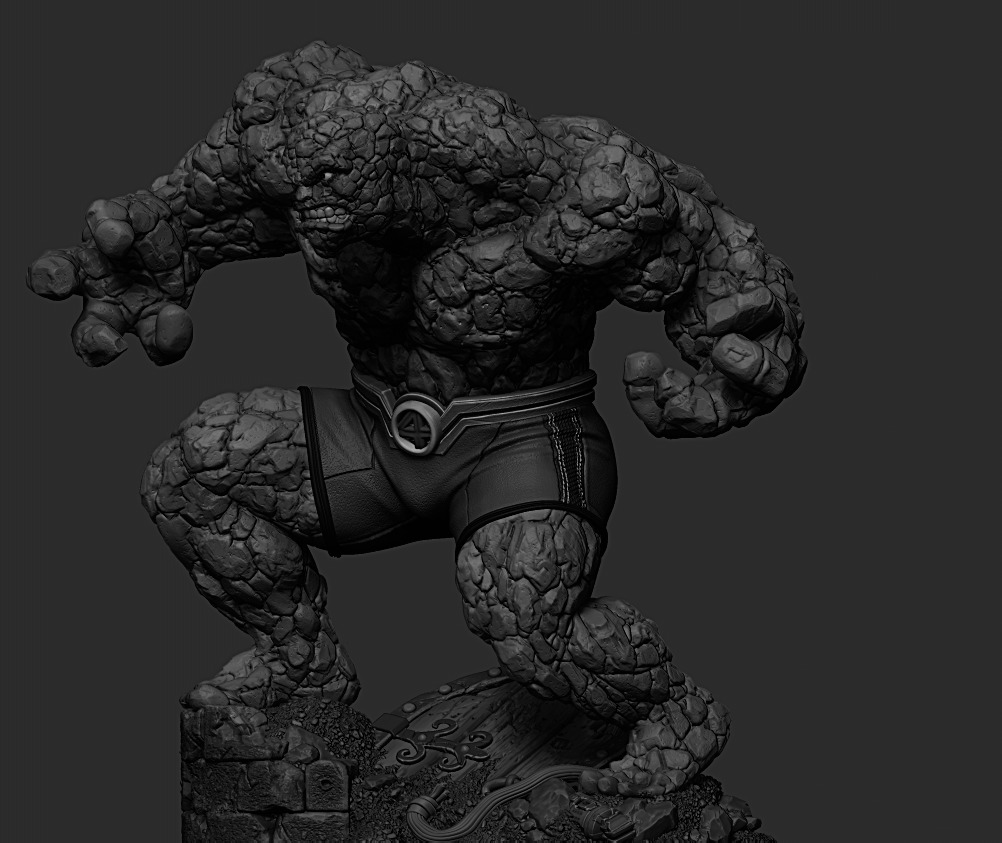 The thing - fantastic four statue 3D print model_2