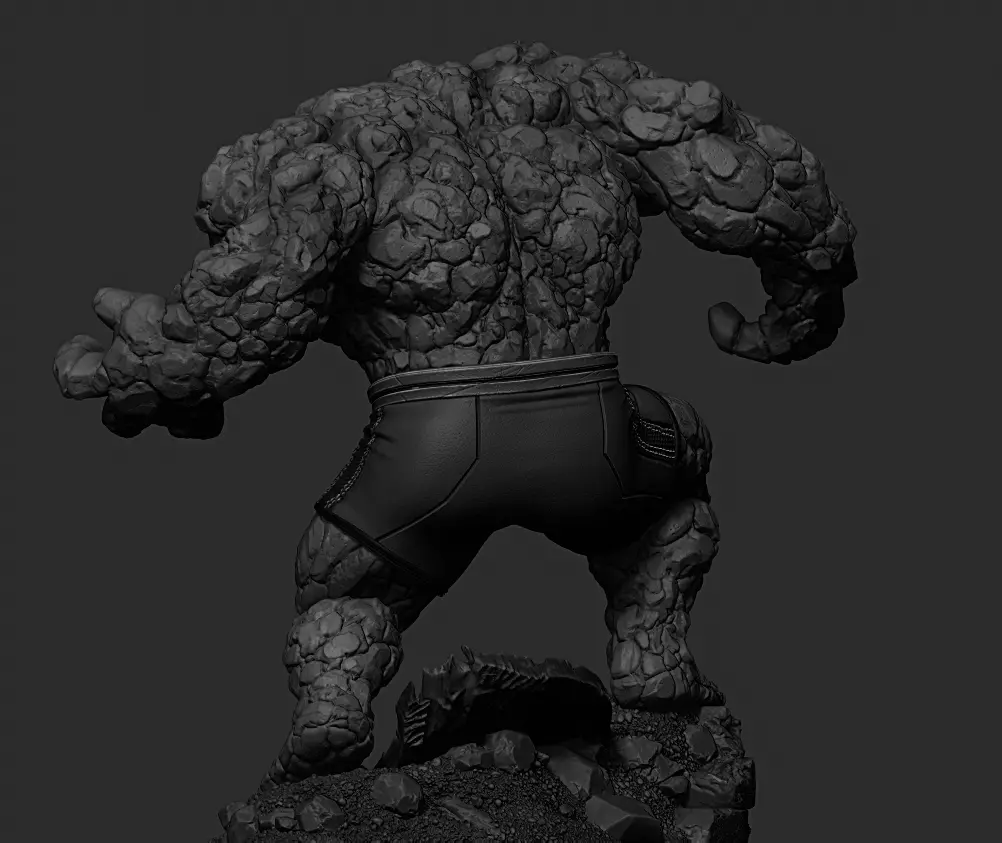 The thing - fantastic four statue 3D print model_0