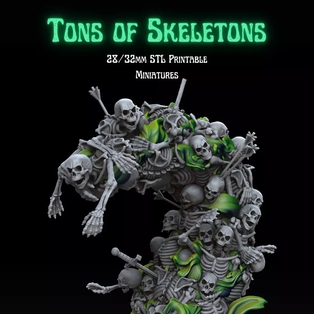 TONS OF SKELETONS - WORM OF CORPSES 3D print model