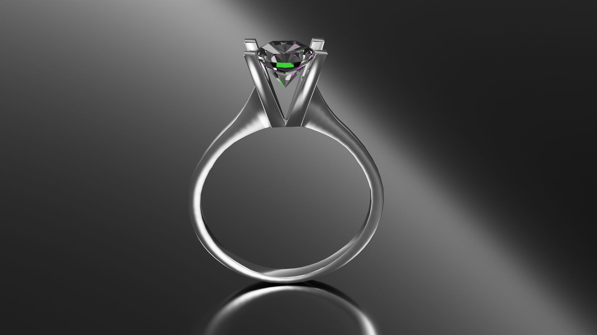 white gold ring 3D print model_3