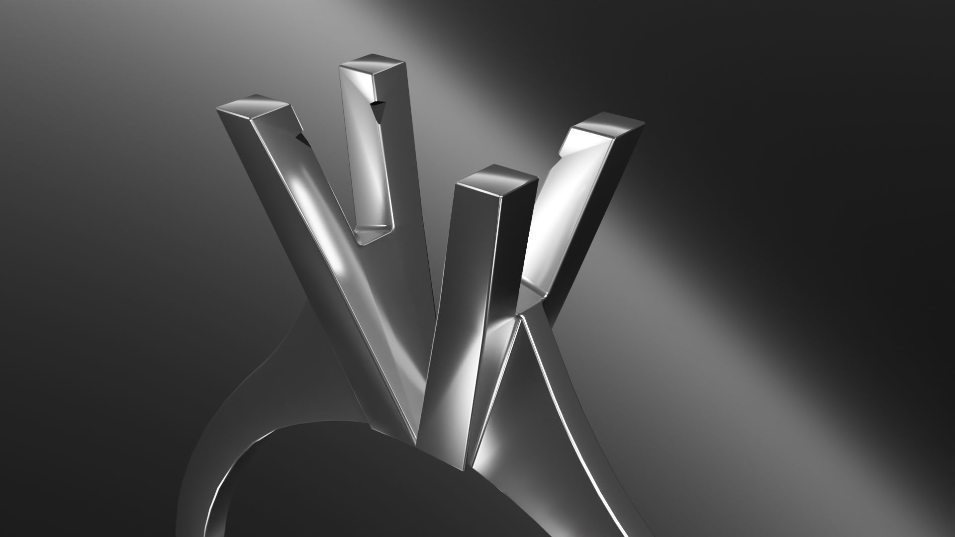 white gold ring 3D print model_5