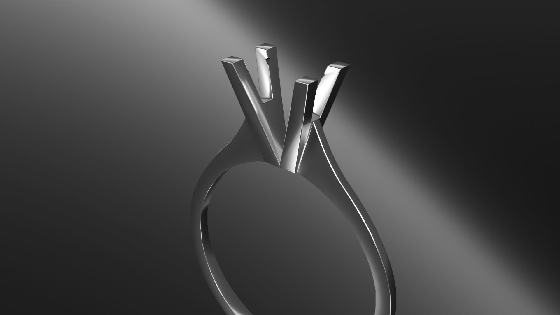 white gold ring 3D print model_4