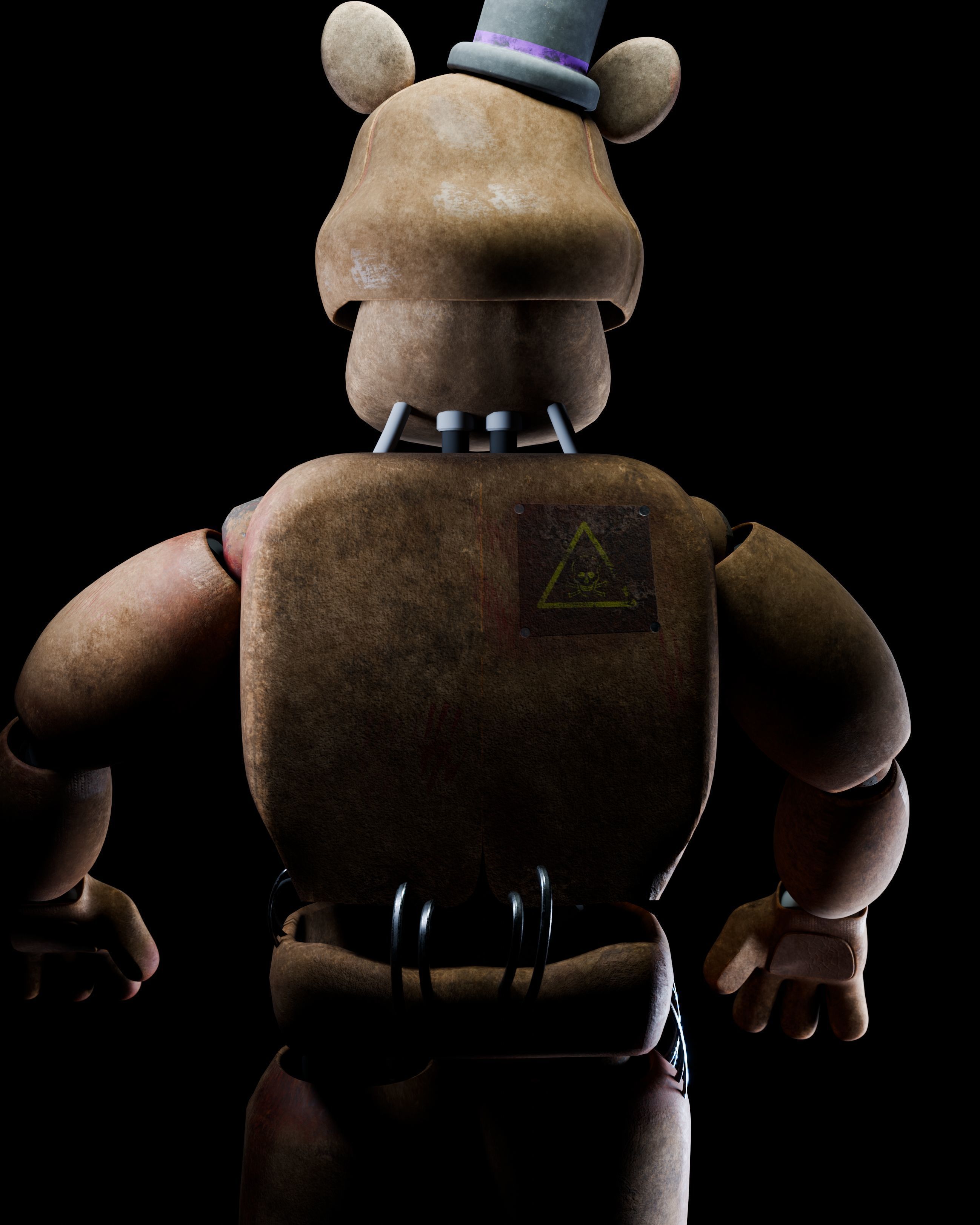 Bear Animatronic Rigged 3D model_5