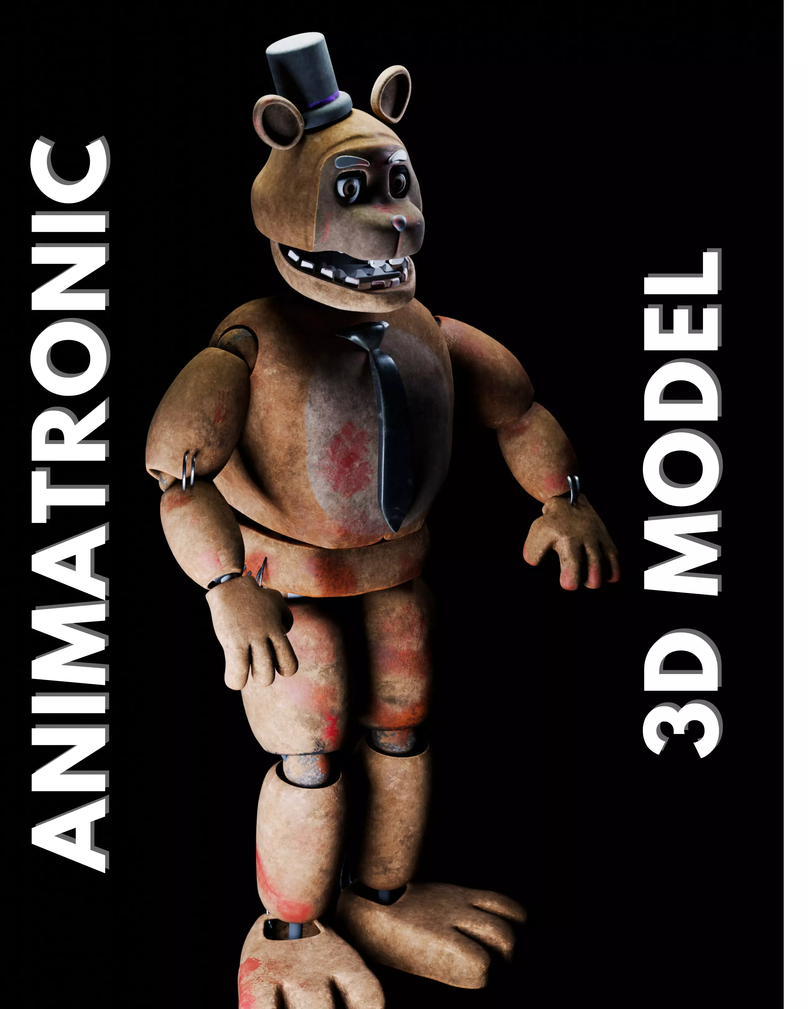 Bear Animatronic Rigged 3D model_0