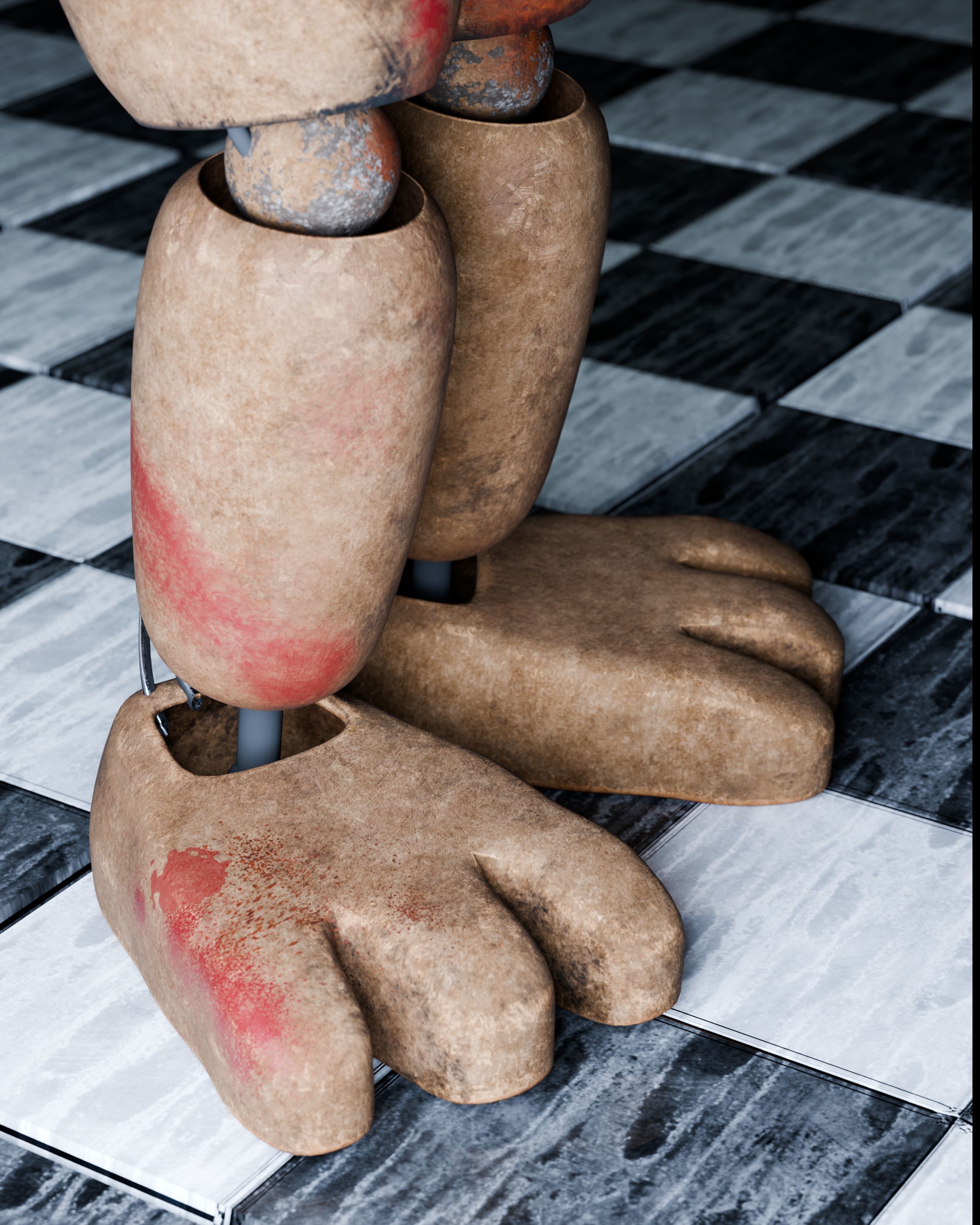 Bear Animatronic Rigged 3D model_6