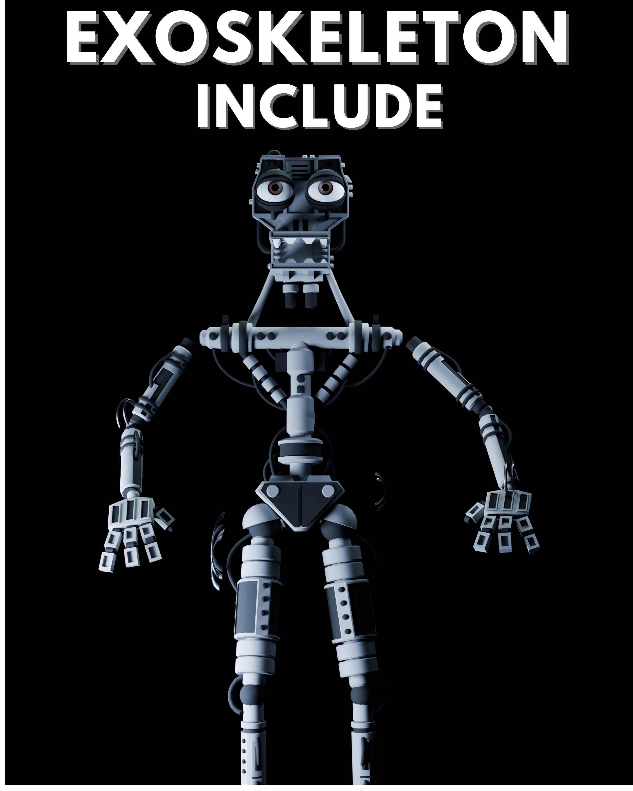 Bear Animatronic Rigged 3D model_3